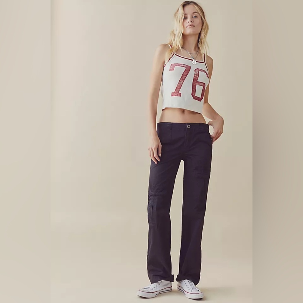 Free People | The thing is low rise utility pants in washed black